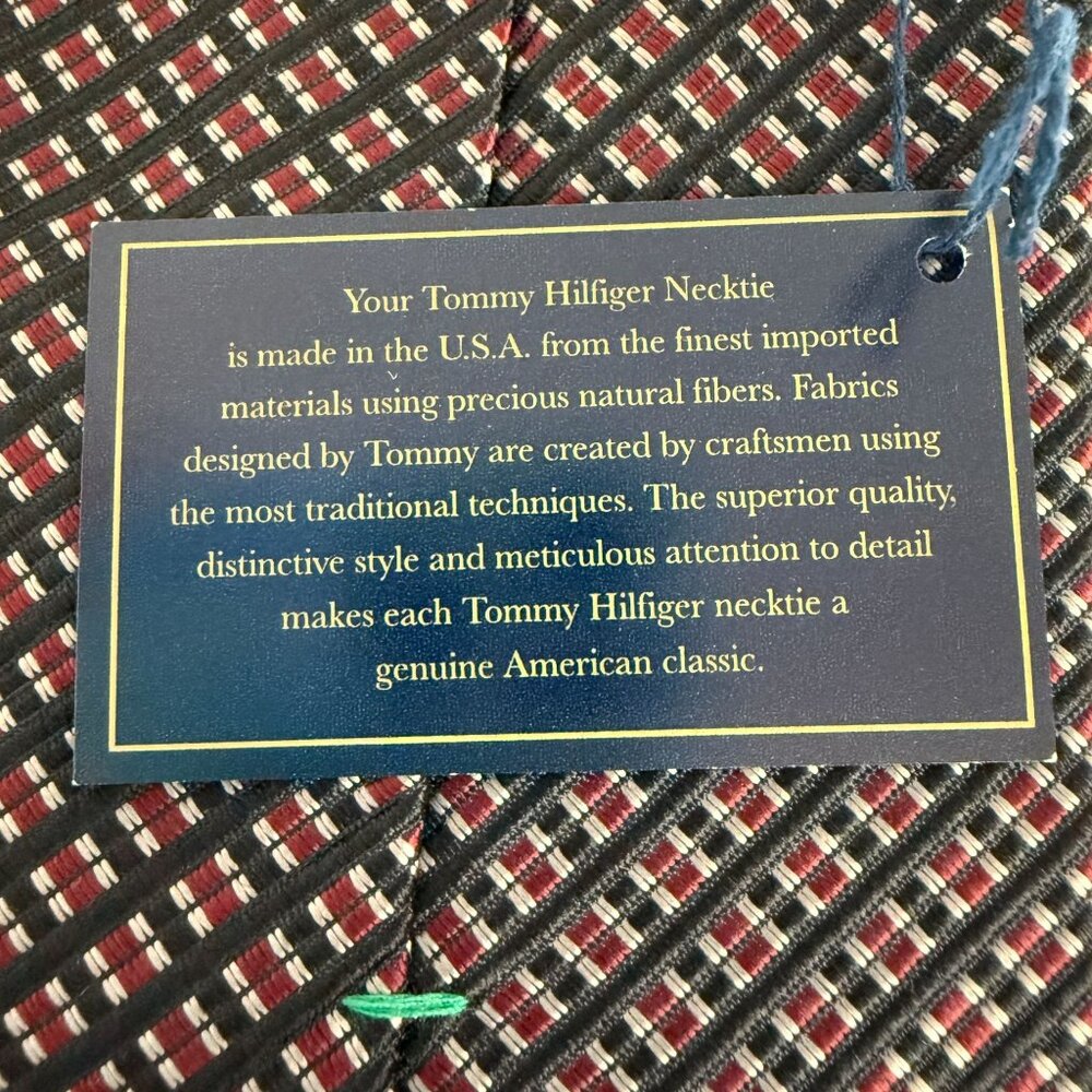 NWT Tommy Hilfiger Mens Check Pattern All Silk Neck Tie Collegiate Preppy Gift - Picture 10 of 14